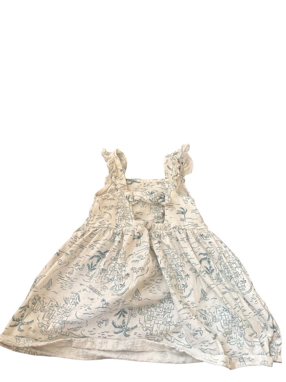 Gerber Cream Dress with Teal Print - Picture 3 of 4
